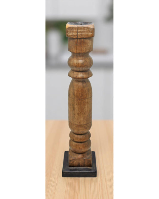 Antique Wooden Paga Leg Candle Holder Original Old Hand Carved