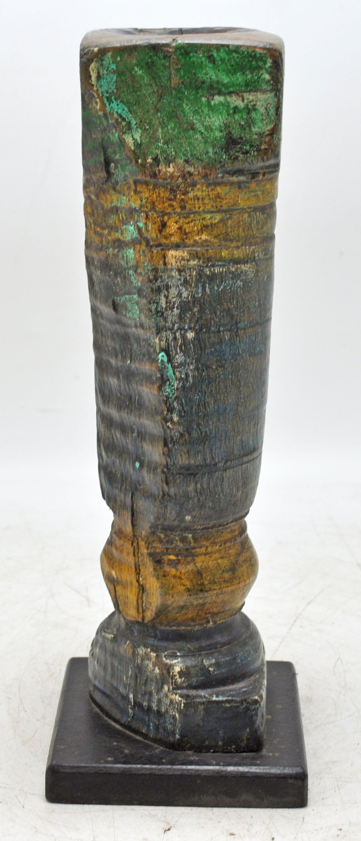 Antique Wooden Paga Leg Candle Holder Original Old Hand Carved Rustic Painted