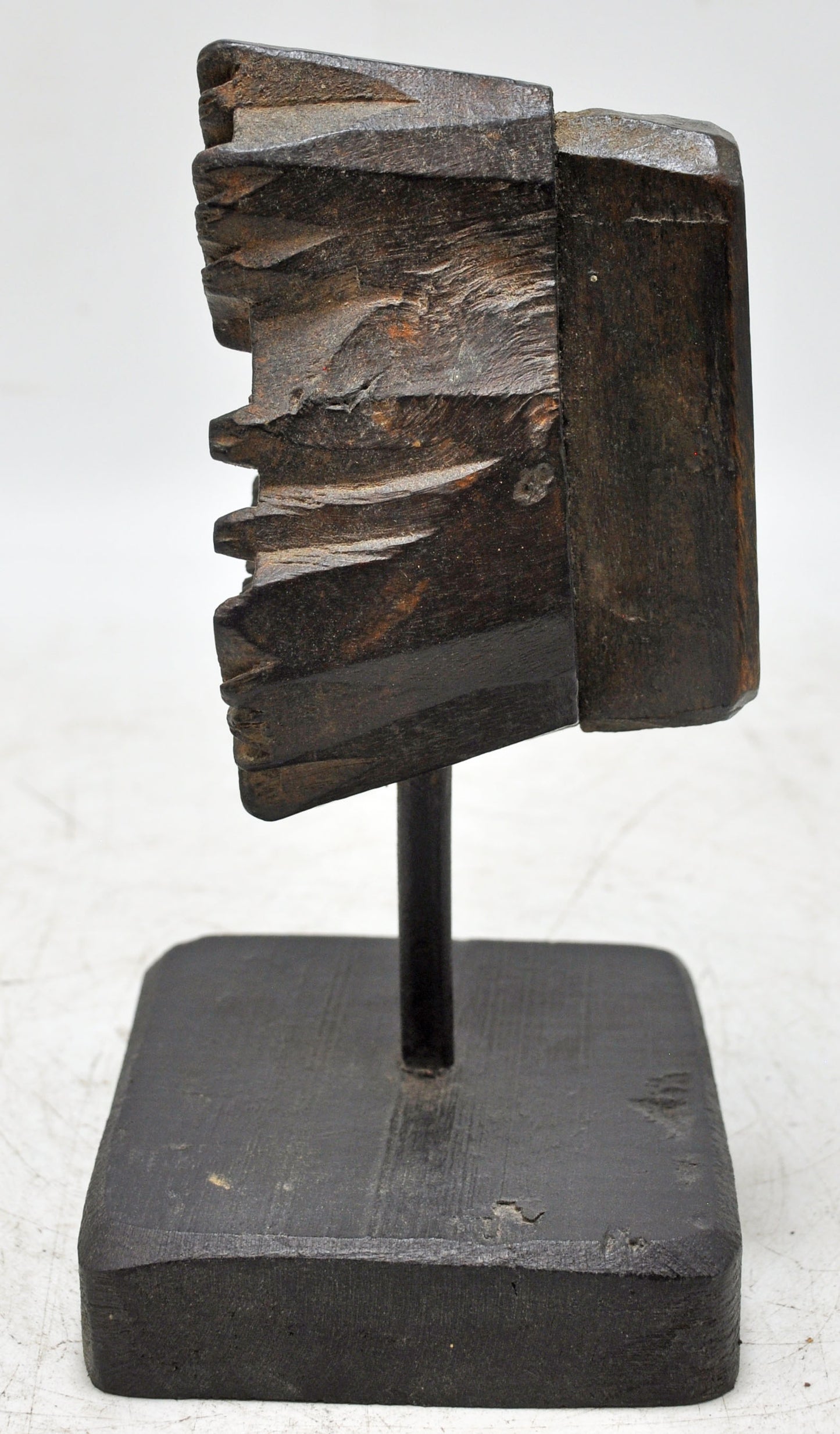 Antique Wooden Textile Printing Block on Stand Original Old Hand Carved