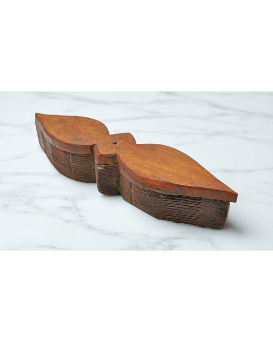 Antique Wooden Kitchenware Spice Box Original Old Hand Carved