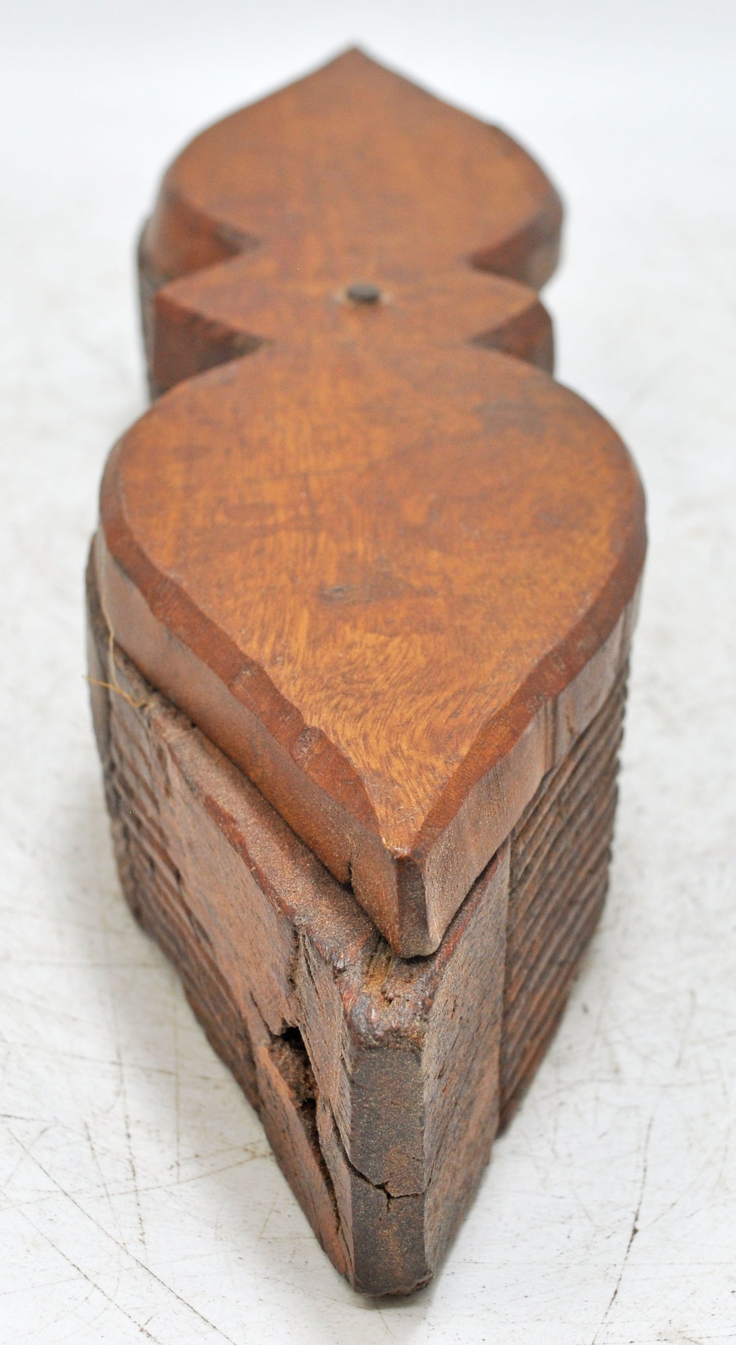 Antique Wooden Kitchenware Spice Box Original Old Hand Carved