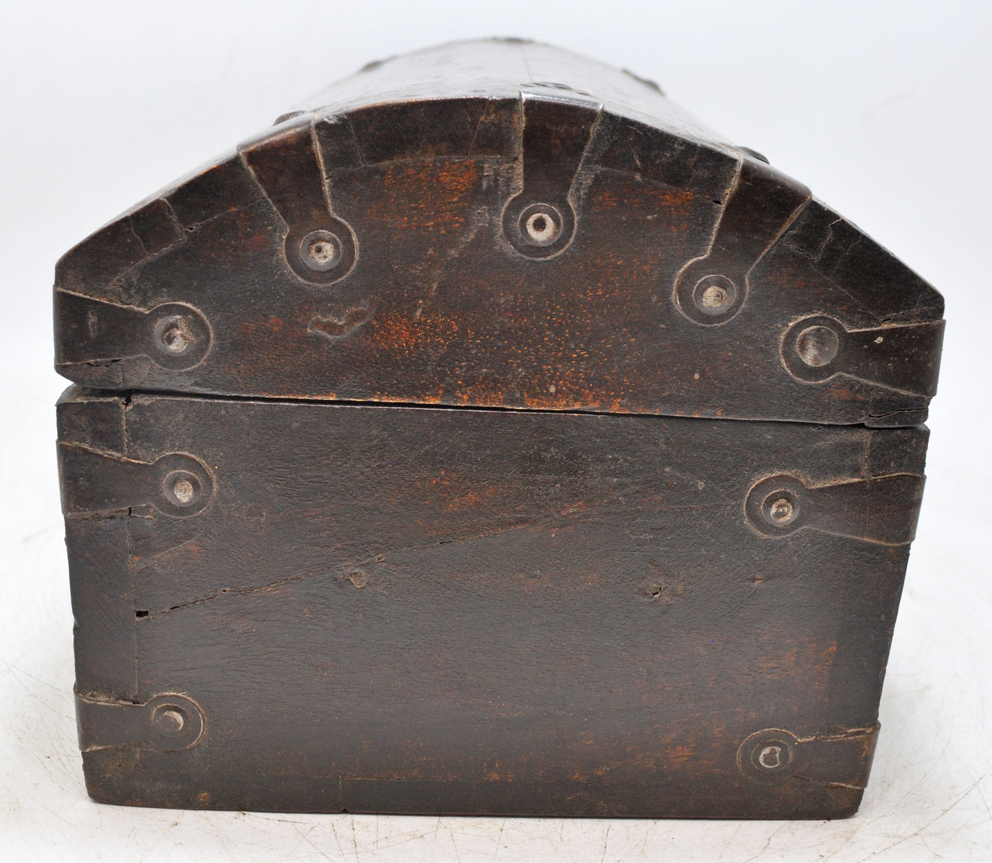 Vintage Wooden Storage Chest Box Original Old Hand Crafted Metal Fitted