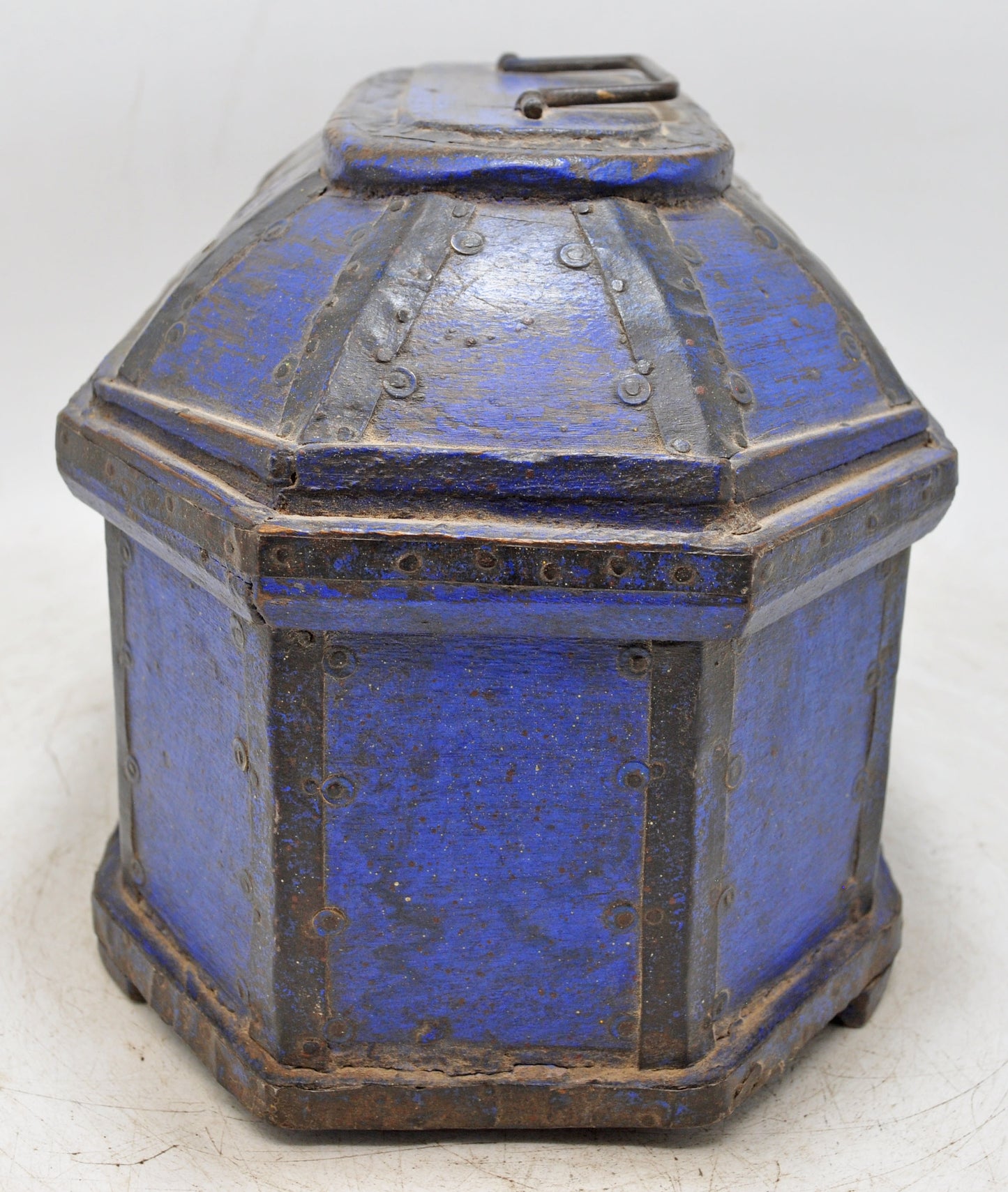 Vintage Wooden Dome Shaped Storage Chest Box Original Old Hand Crafted