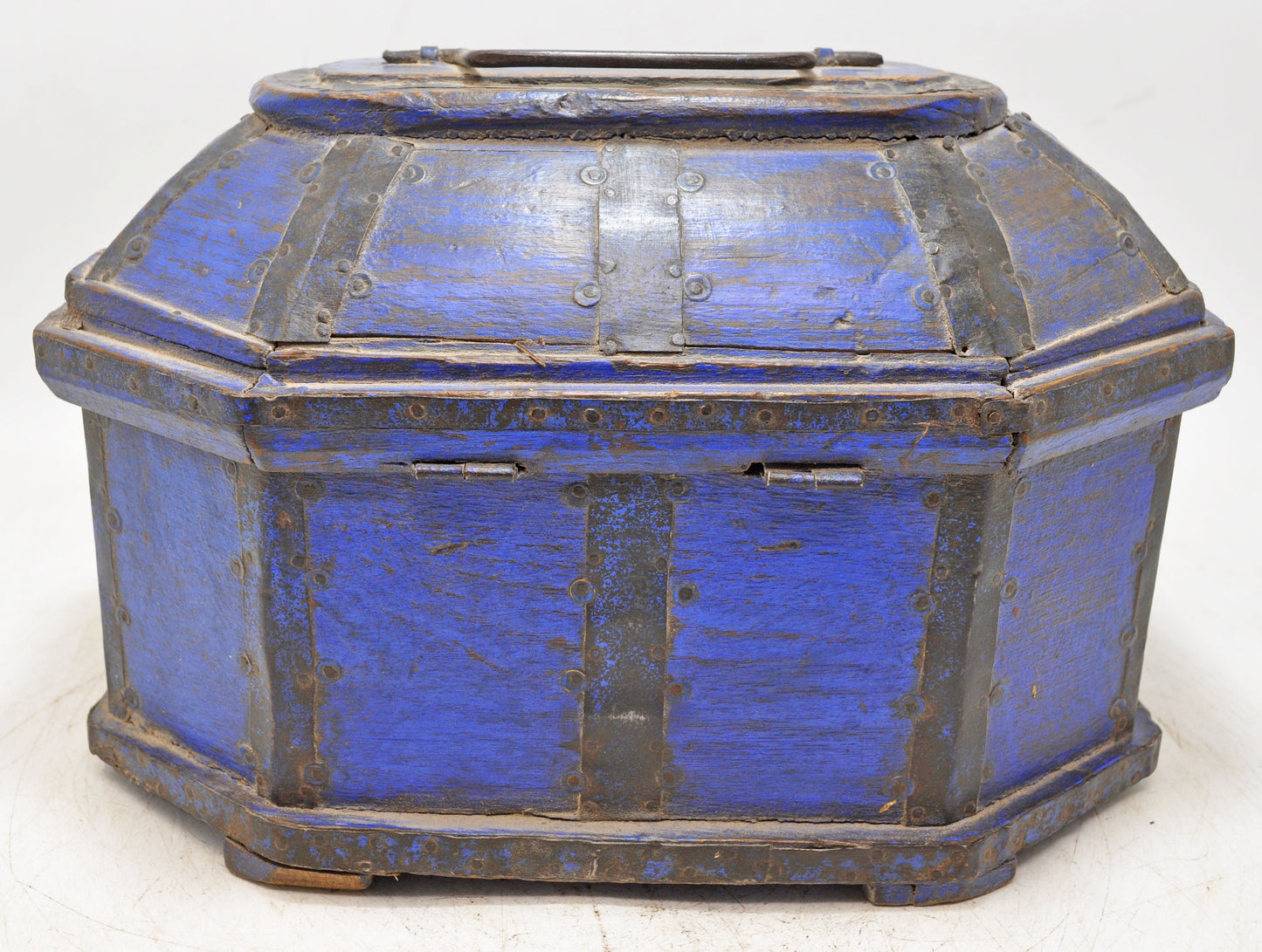 Vintage Wooden Dome Shaped Storage Chest Box Original Old Hand Crafted