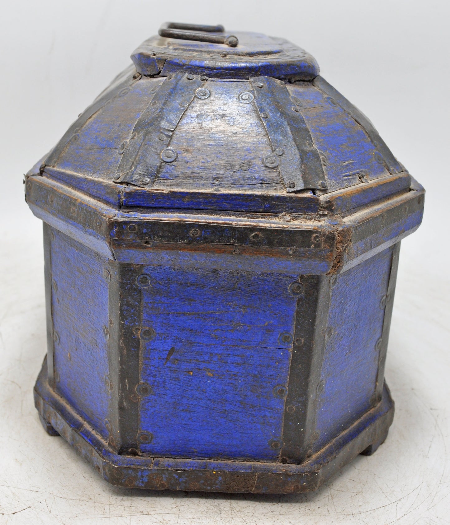 Vintage Wooden Dome Shaped Storage Chest Box Original Old Hand Crafted