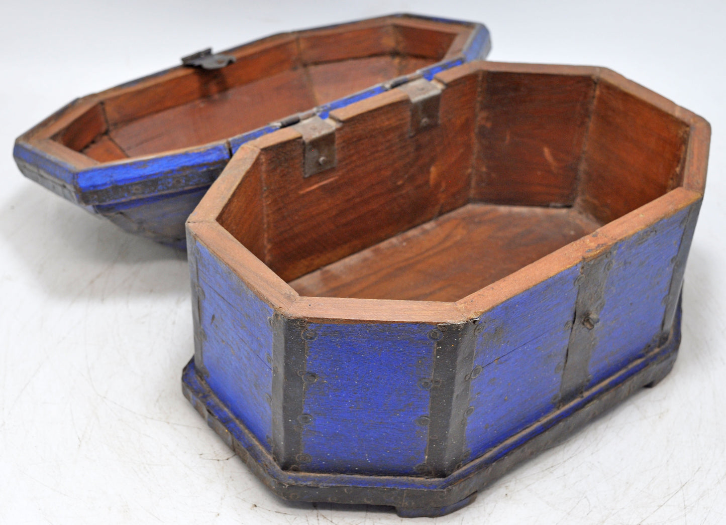 Vintage Wooden Dome Shaped Storage Chest Box Original Old Hand Crafted