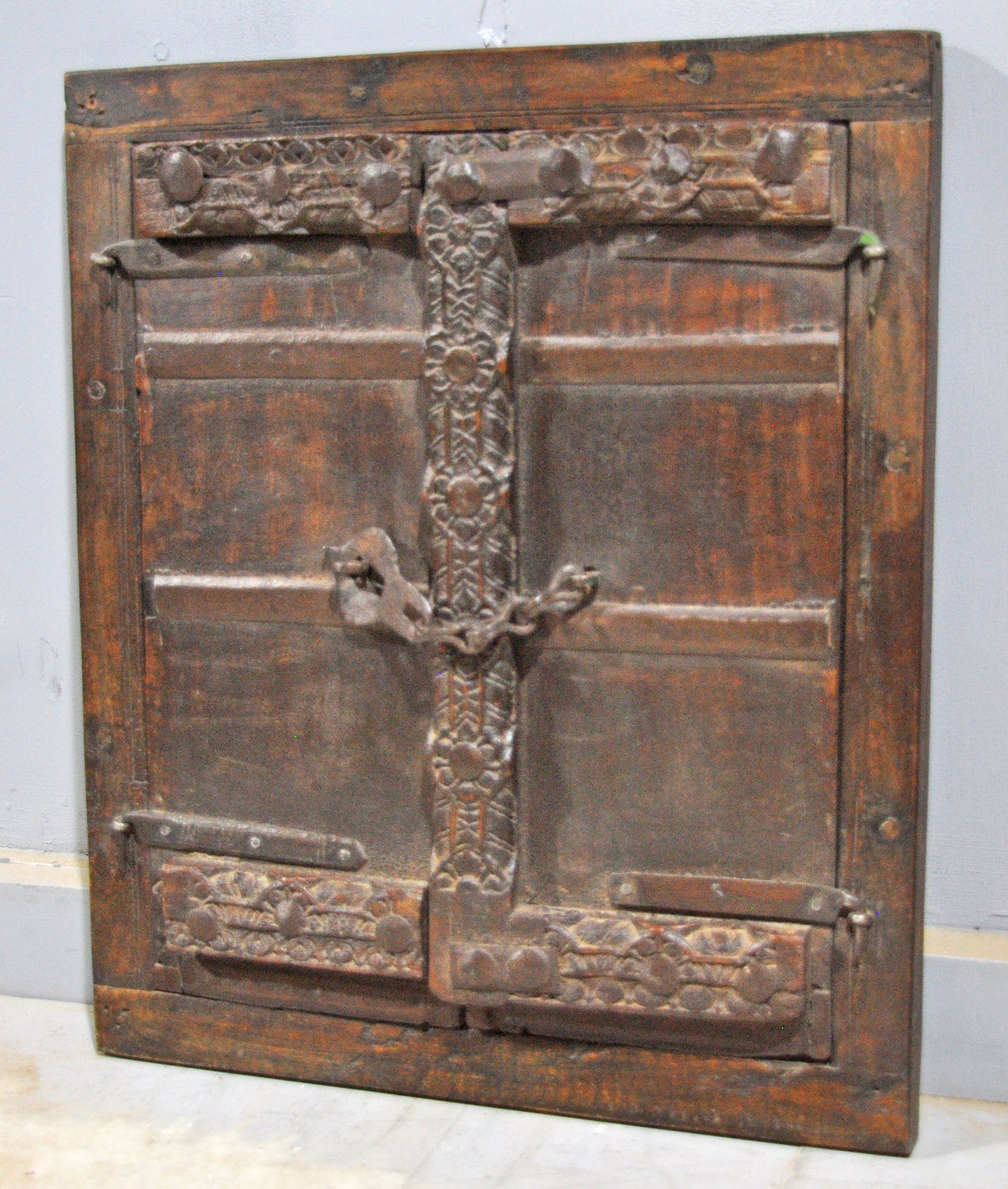 Antique Wooden Large Wall Décor Window Panel With Frame Original Old