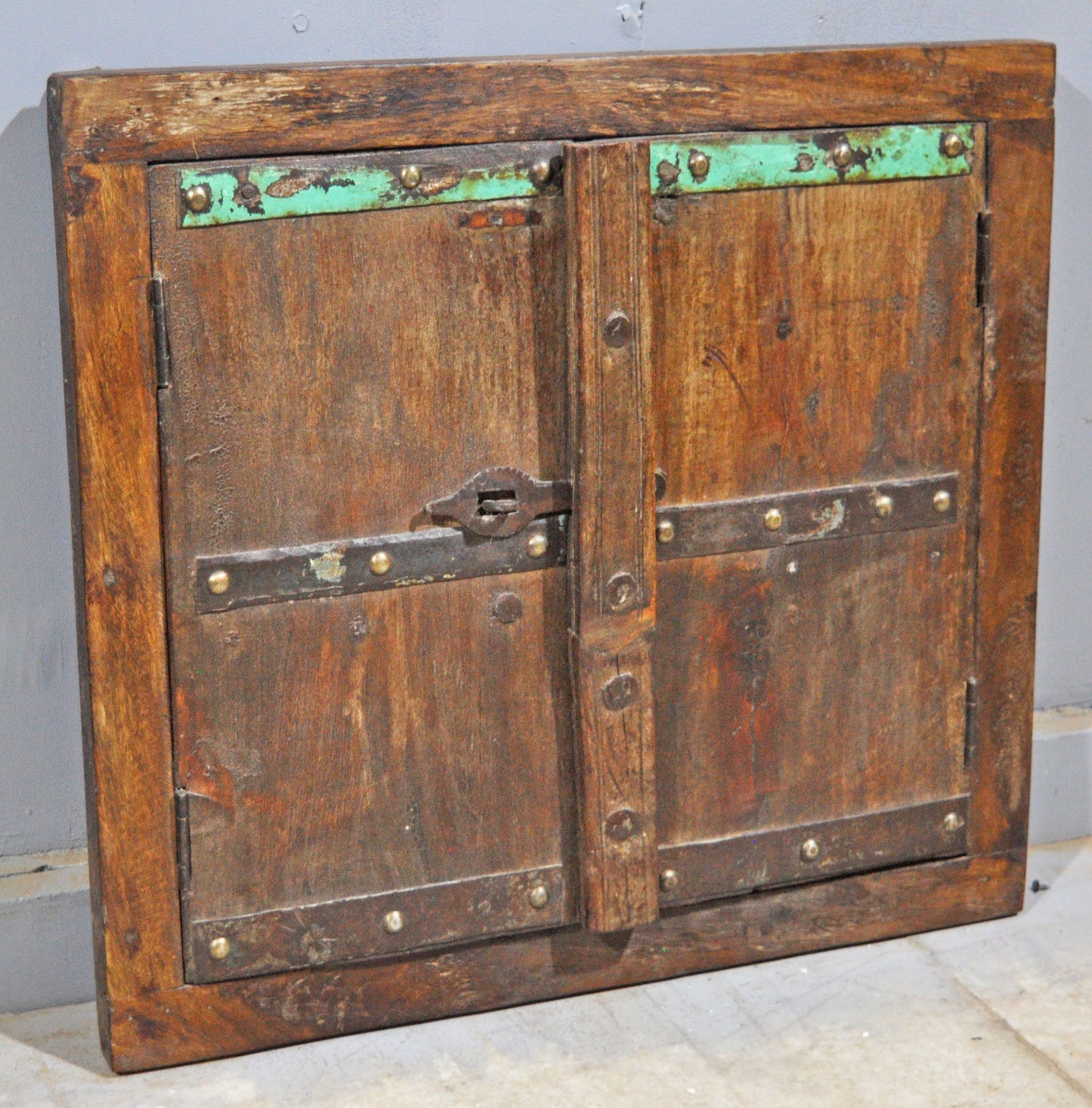 Antique Wooden Large Wall Décor Window Panel With Frame Original Old