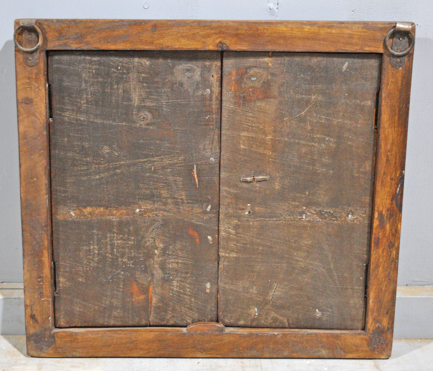 Antique Wooden Large Wall Décor Window Panel With Frame Original Old