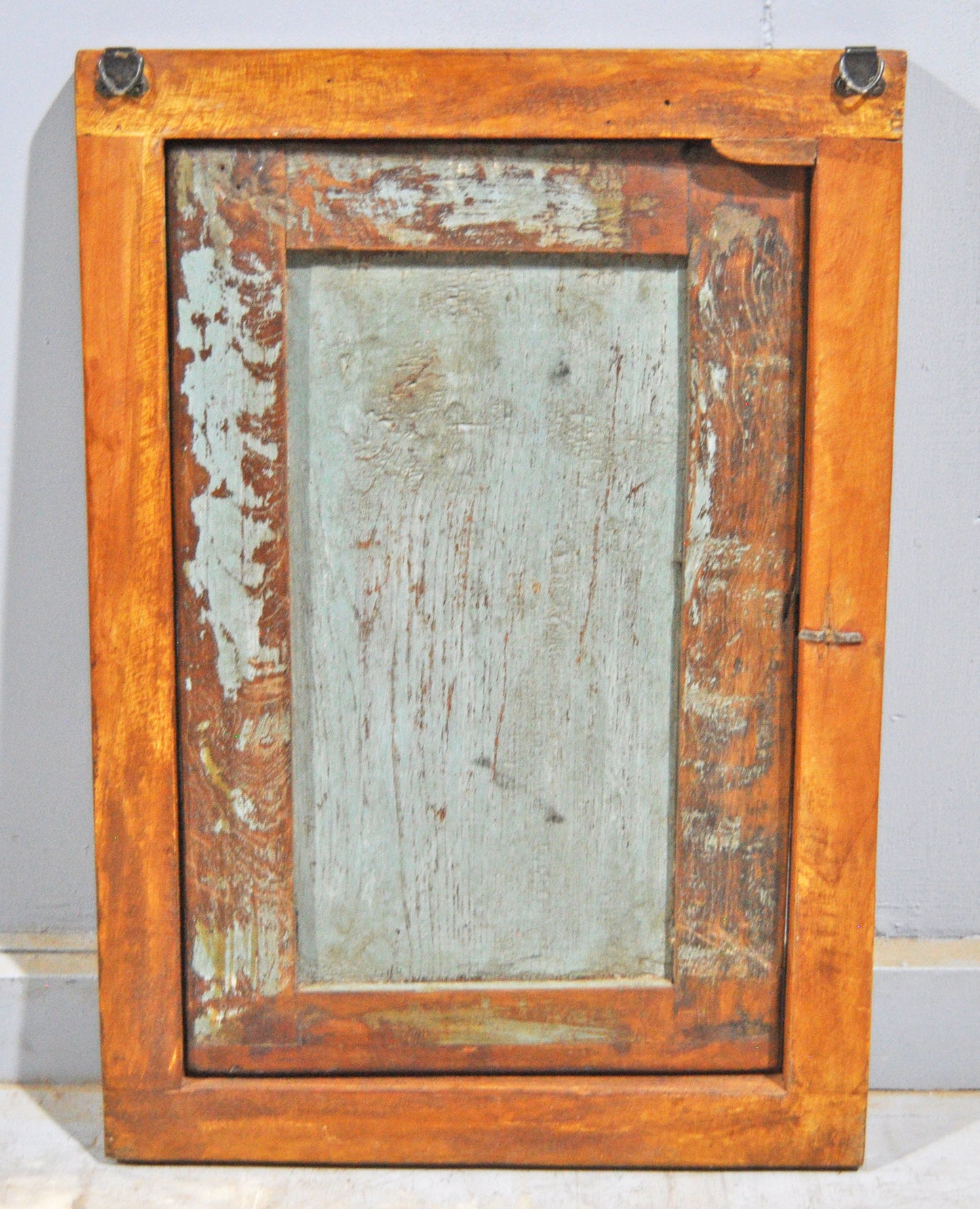 Antique Wooden Large Wall Décor Window Panel With Frame Original Old
