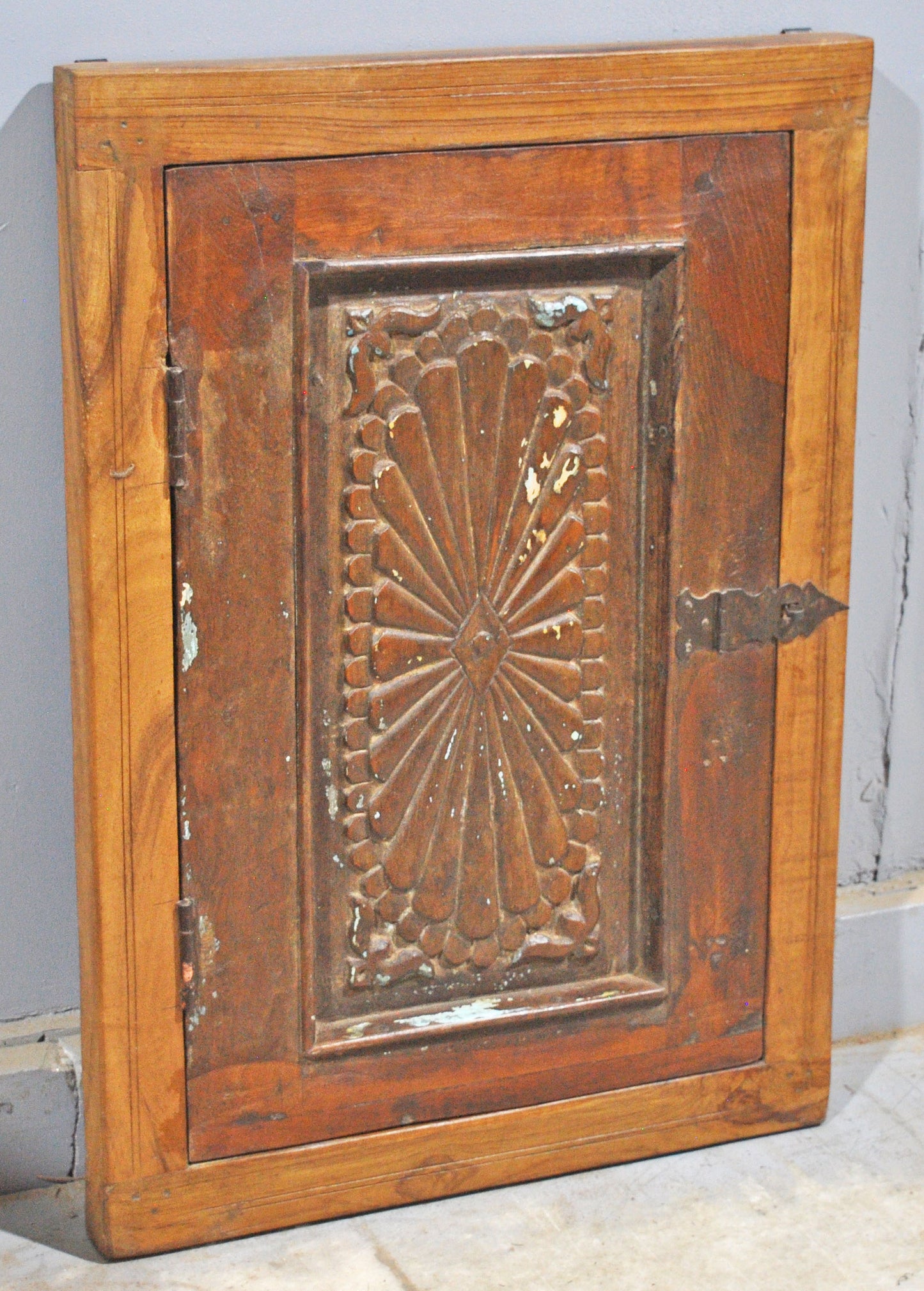 Antique Wooden Large Wall Décor Window Panel With Frame Original Old