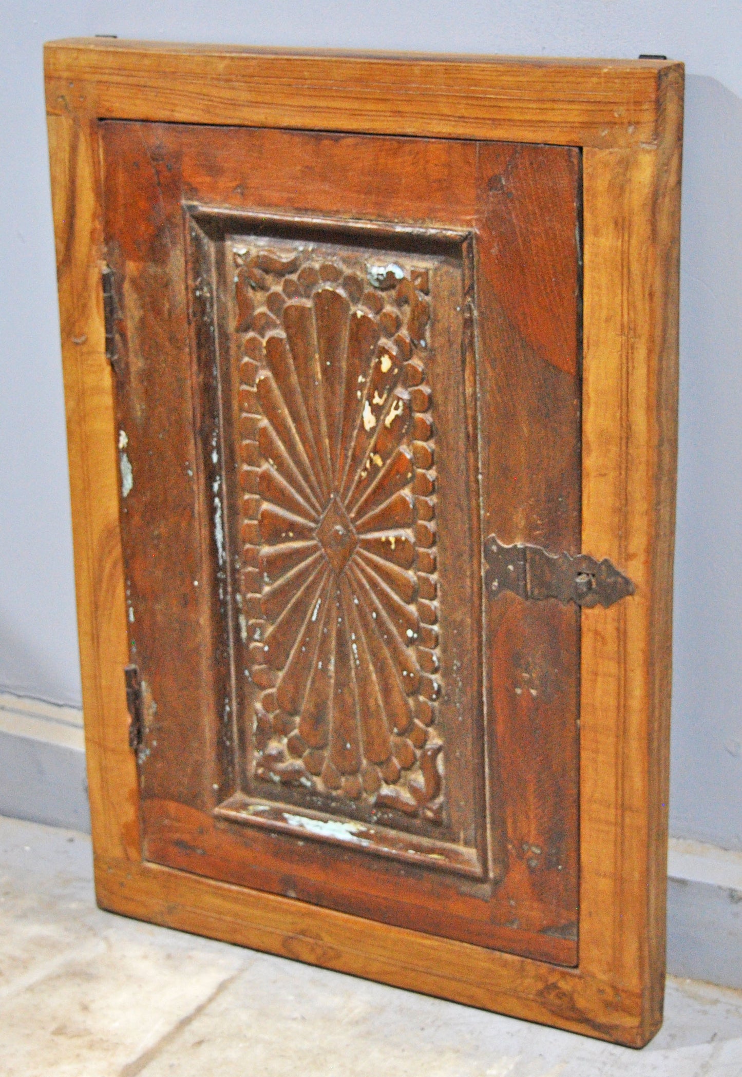 Antique Wooden Large Wall Décor Window Panel With Frame Original Old