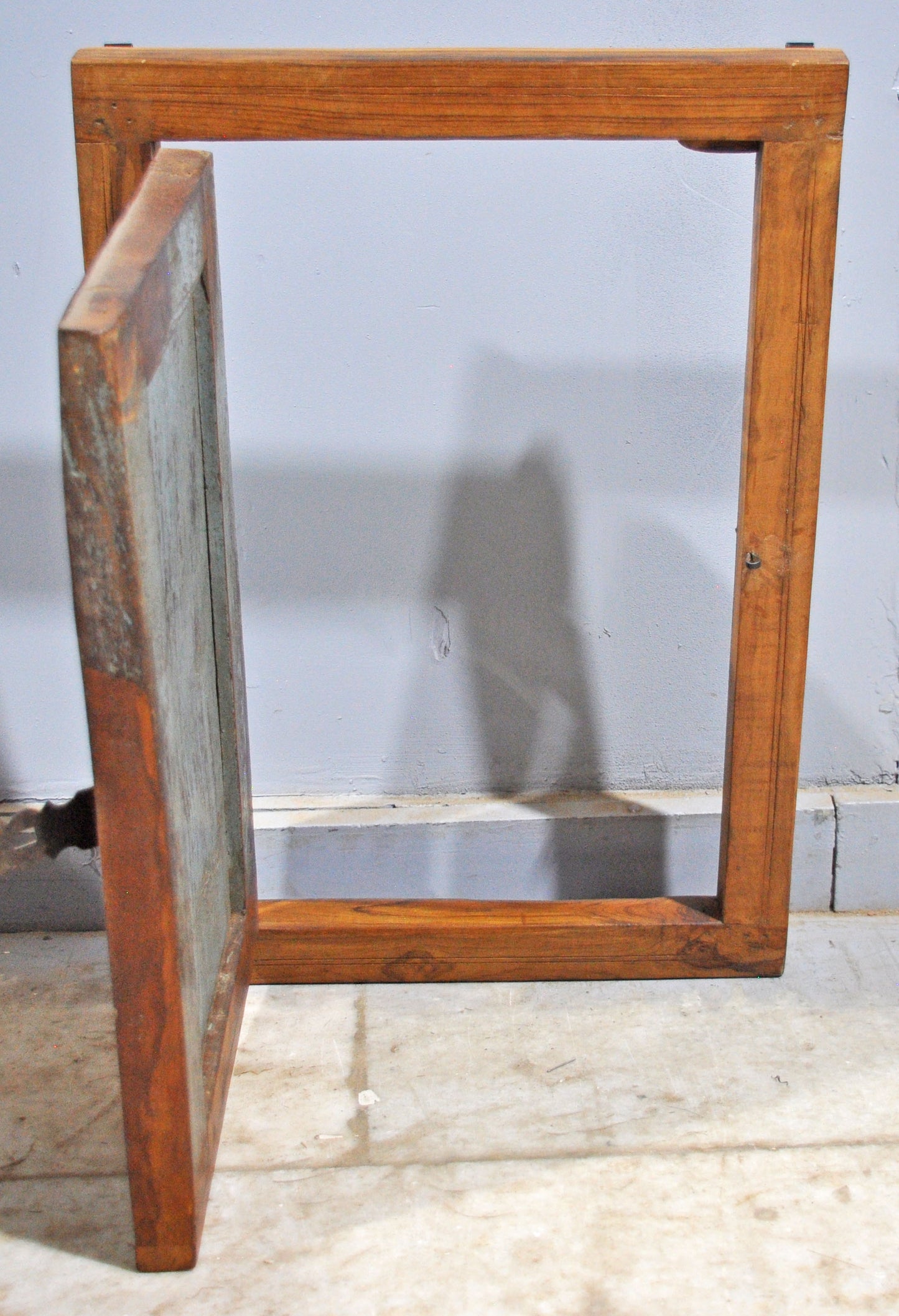 Antique Wooden Large Wall Décor Window Panel With Frame Original Old