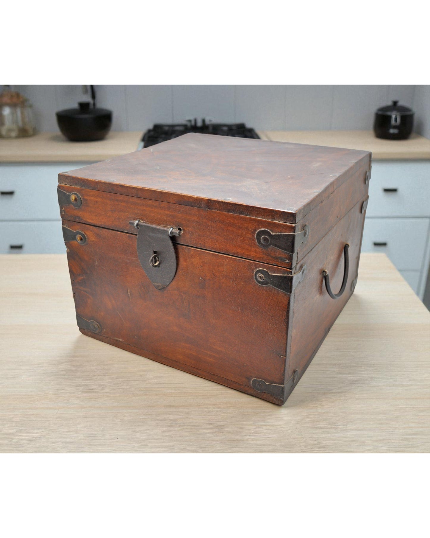 Vintage Wooden Storage Chest Box Original Old Hand Crafted