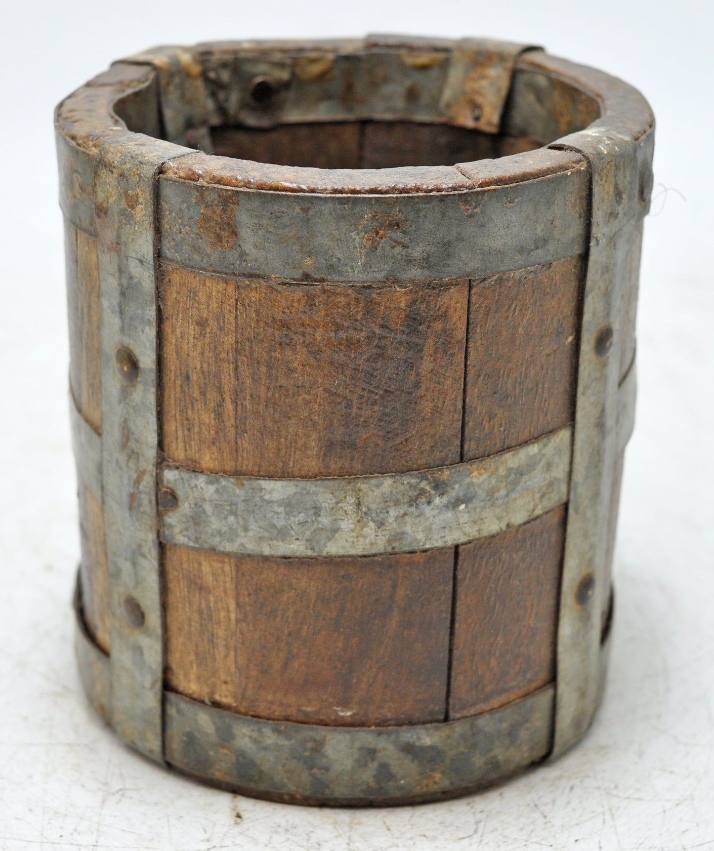 Vintage Wooden Round Grain Measurement Paili Pot Original Old Hand Crafted