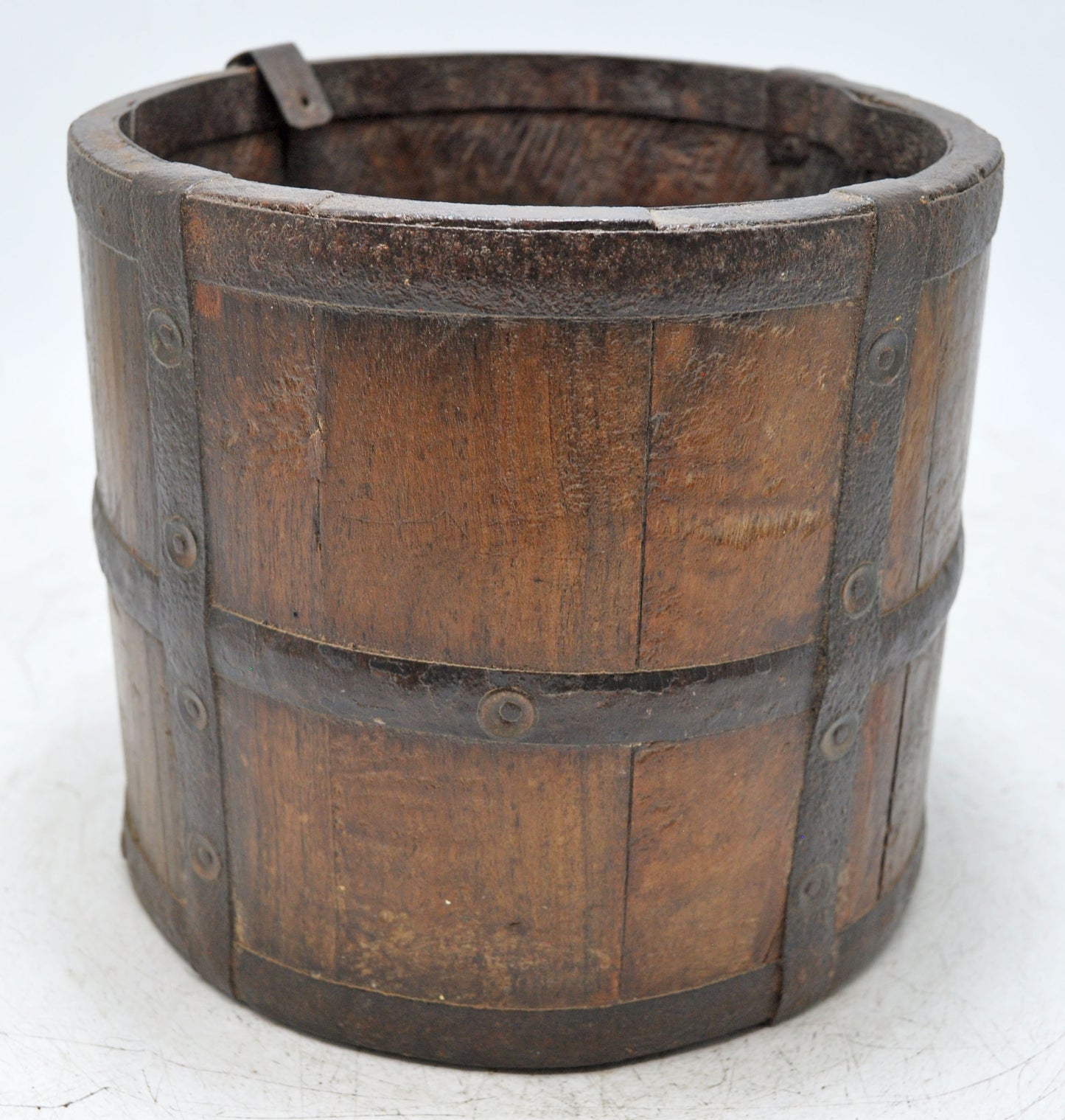 Vintage Wooden Round Grain Measurement Paili Pot Original Old Hand Crafted