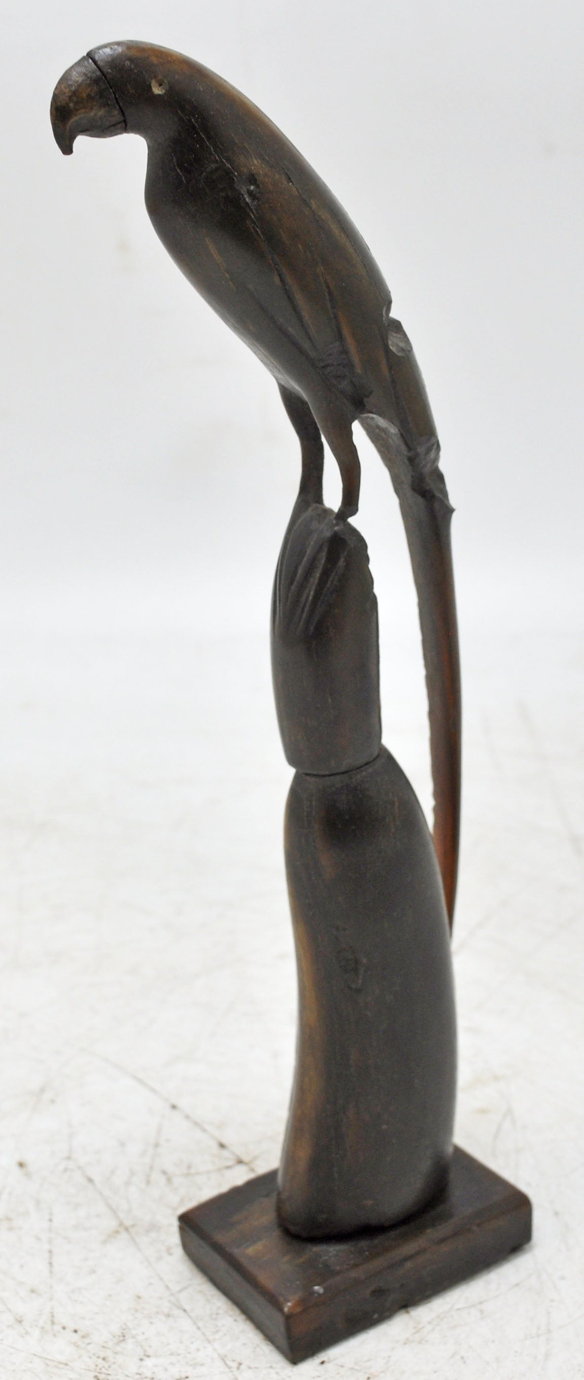 Vintage Fine Parrot Bird Figurine Original Old Hand Carved