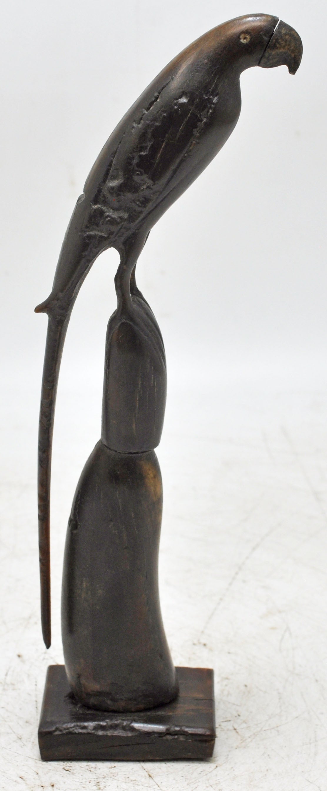 Vintage Fine Parrot Bird Figurine Original Old Hand Carved