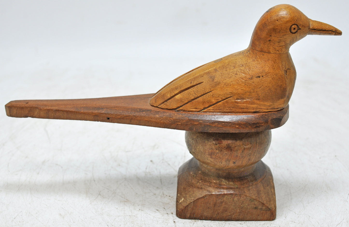 Vintage Wooden Bird Figurine Original Old Fine Hand Carved