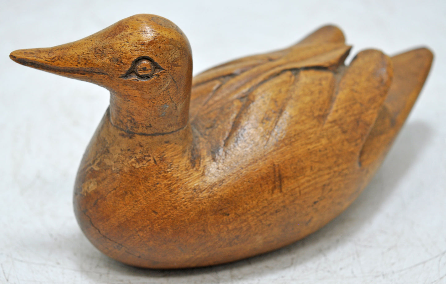 Vintage Wooden Bird Figurine Original Old Fine Hand Carved