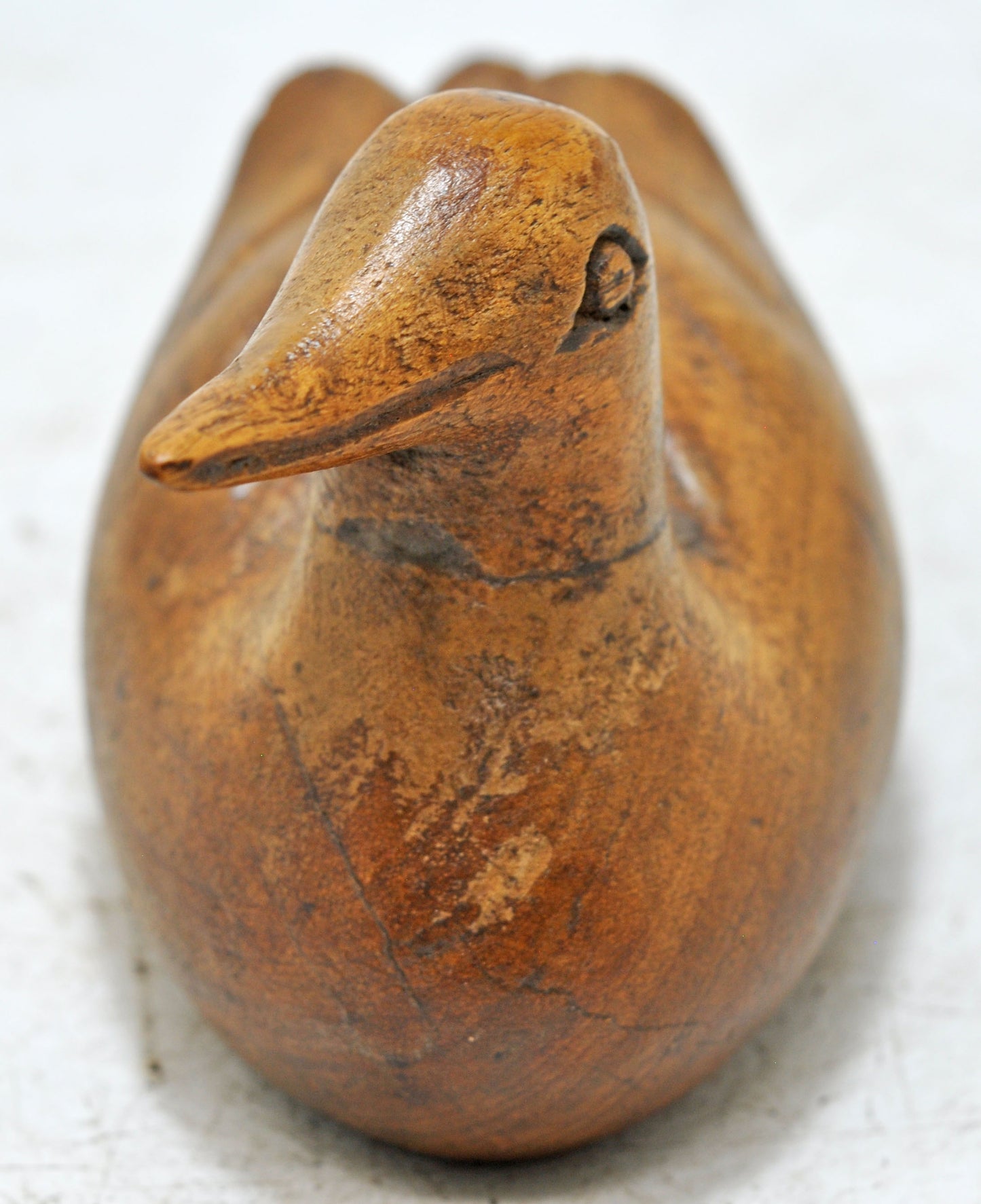 Vintage Wooden Bird Figurine Original Old Fine Hand Carved