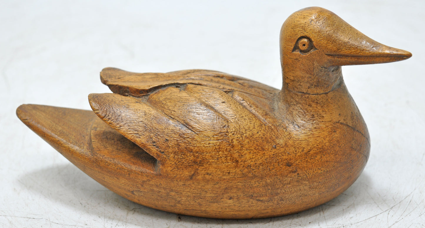 Vintage Wooden Bird Figurine Original Old Fine Hand Carved