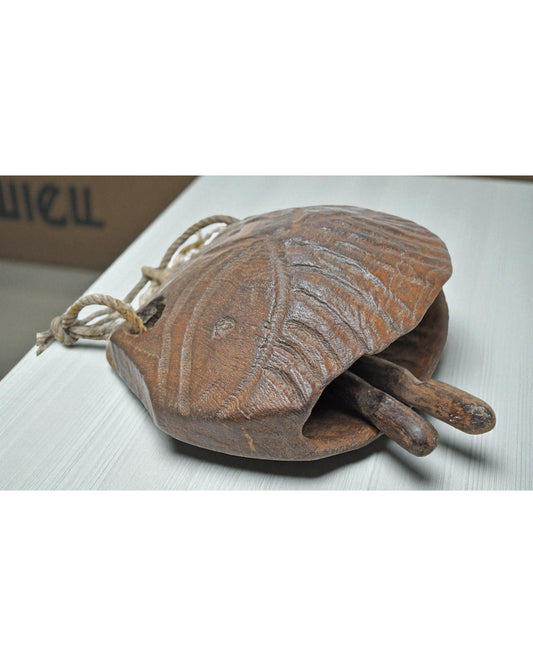Antique Wooden Animals Cow Bell Original Old hand Carved Large Size