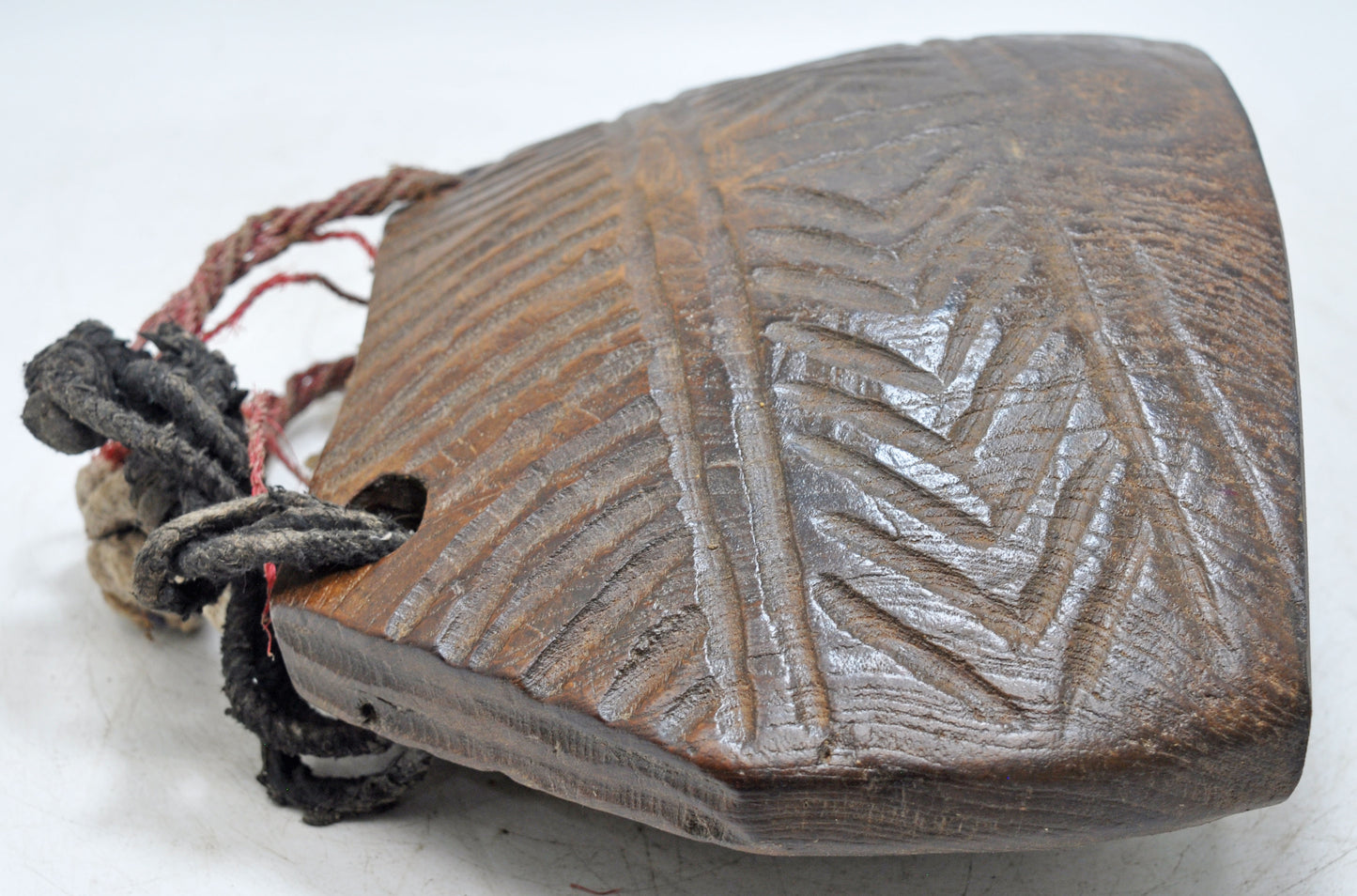 Antique Wooden Animals Cow Bell Original Old hand Carved Large Size