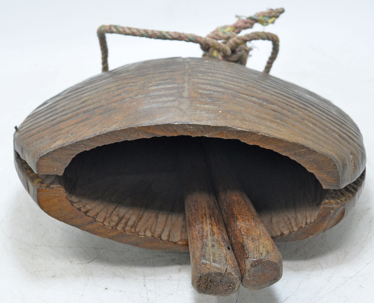 Antique Wooden Animals Cow Bell Original Old hand Carved Large Size