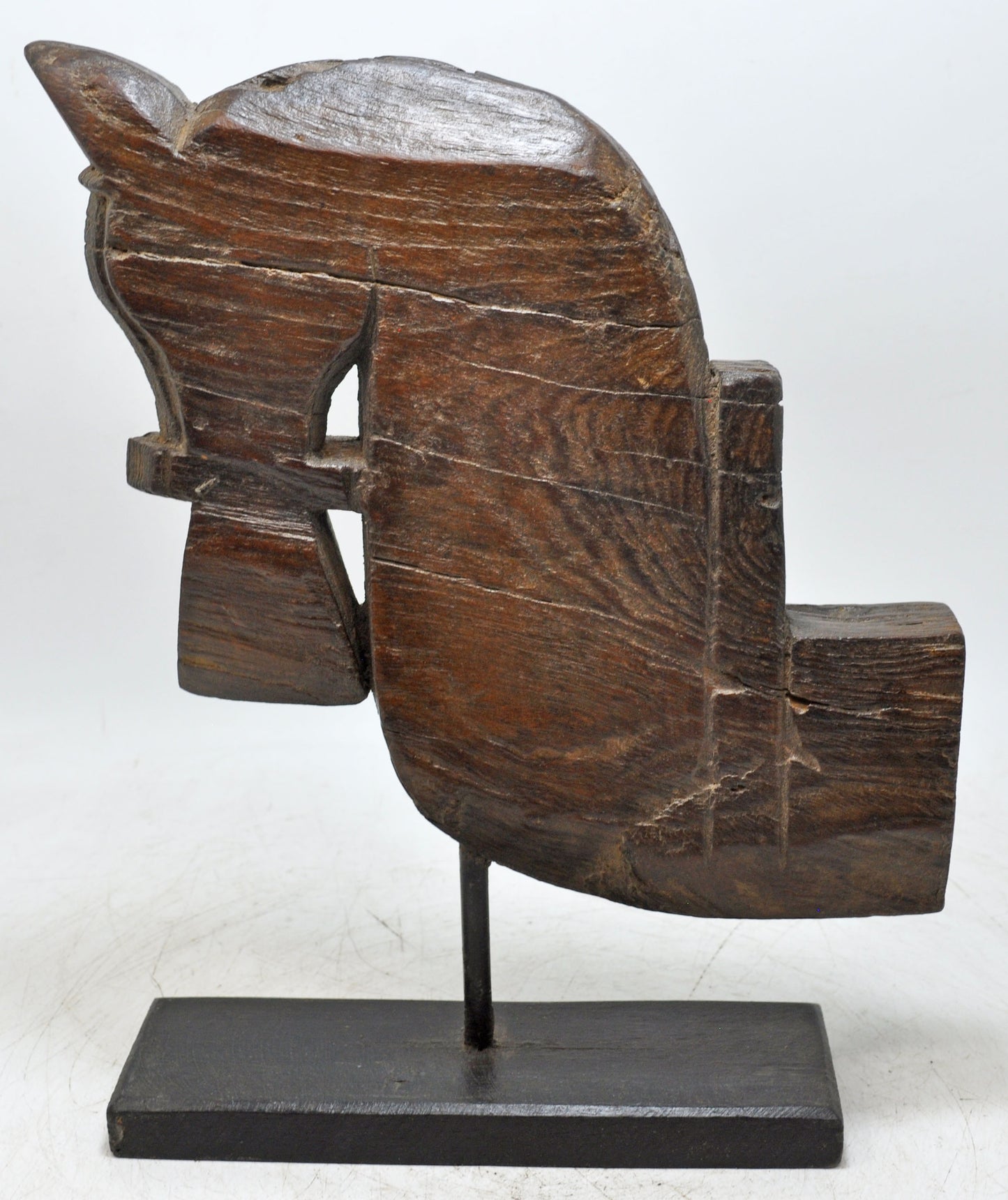 Antique Wooden Architectural Horse Head Bust Figurine Original Old Hand Carved