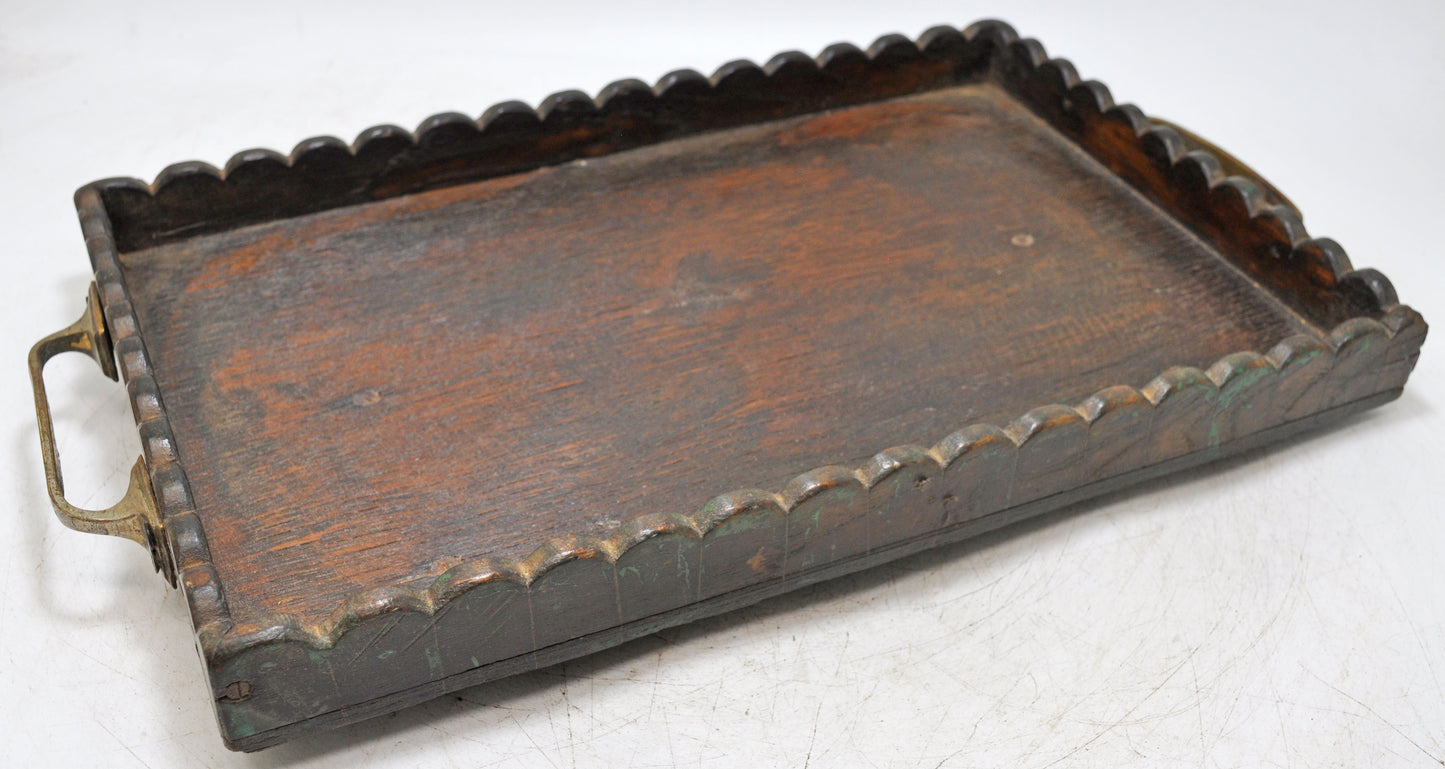 Antique Wooden Kitchenware Serving Tray Original Old Hand Crafted