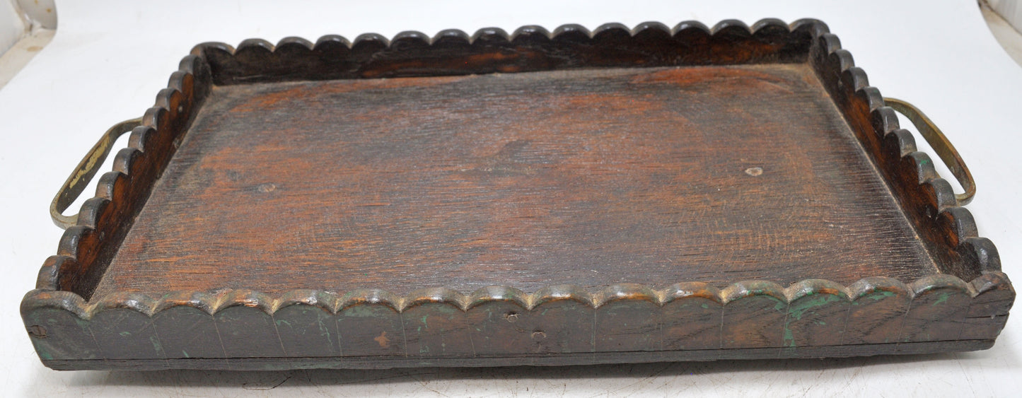 Antique Wooden Kitchenware Serving Tray Original Old Hand Crafted