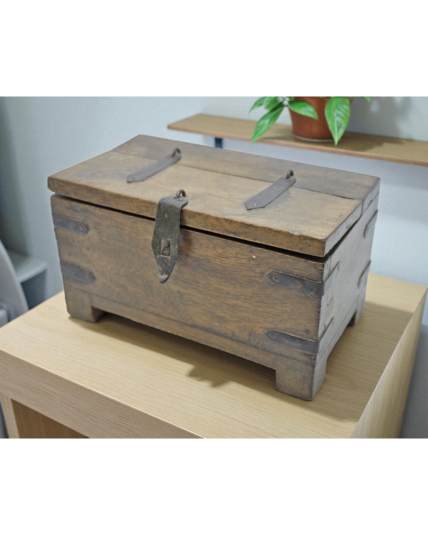 Vintage Wooden Small Storage Box Original Old Hand Crafted