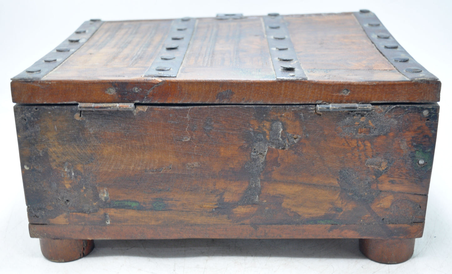 Antique Wooden Large Storage Treaure Chest Box Original Old Fine Hand Carved