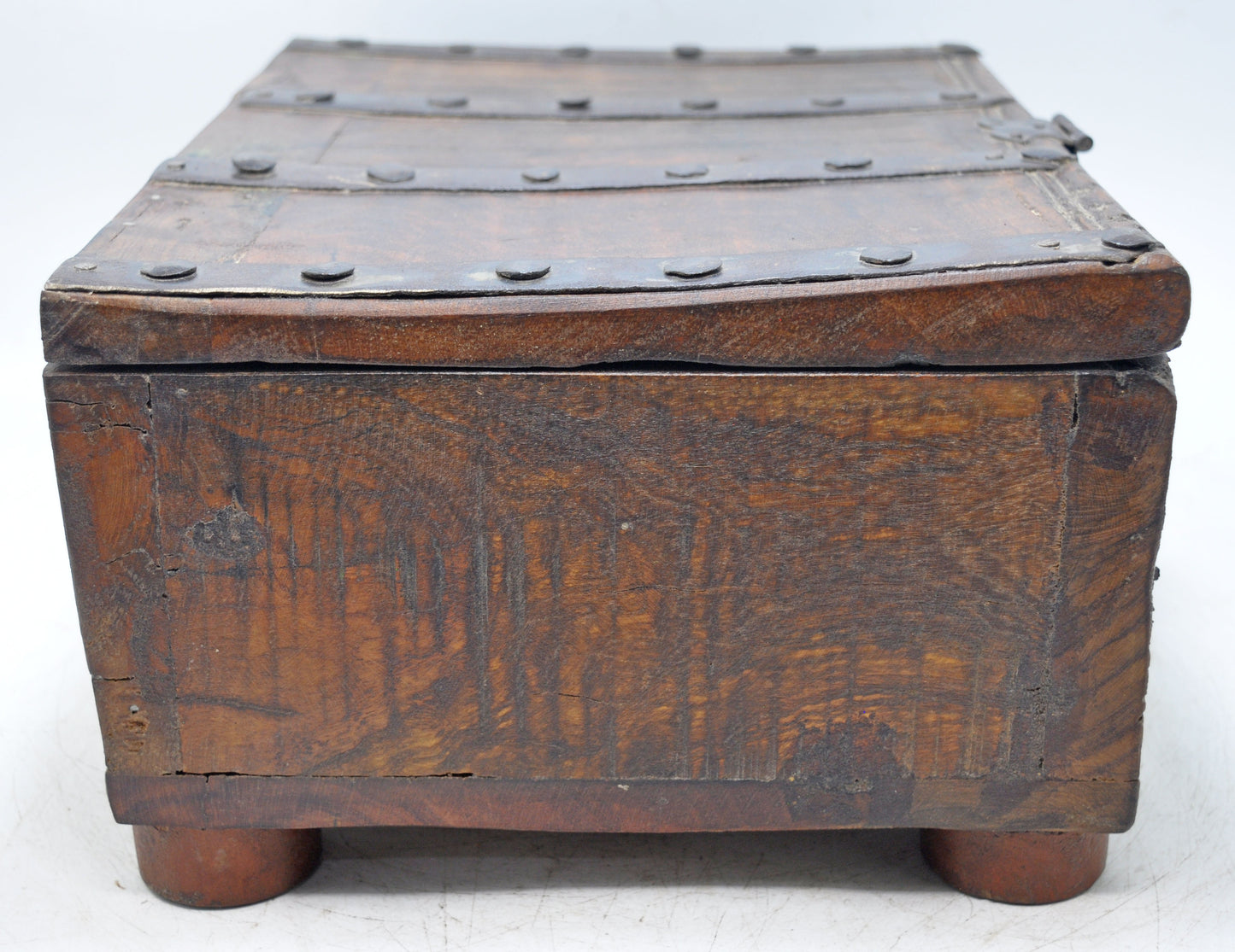 Antique Wooden Large Storage Treaure Chest Box Original Old Fine Hand Carved