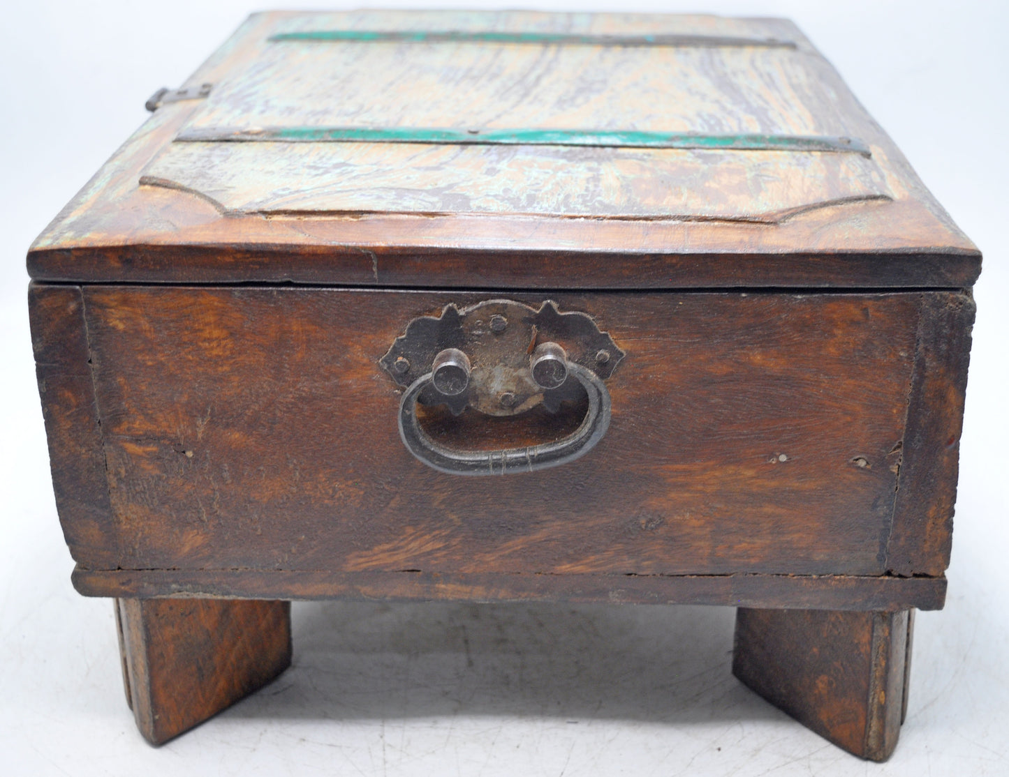 Antique Wooden Large Storage Treaure Chest Box Original Old Fine Hand Carved