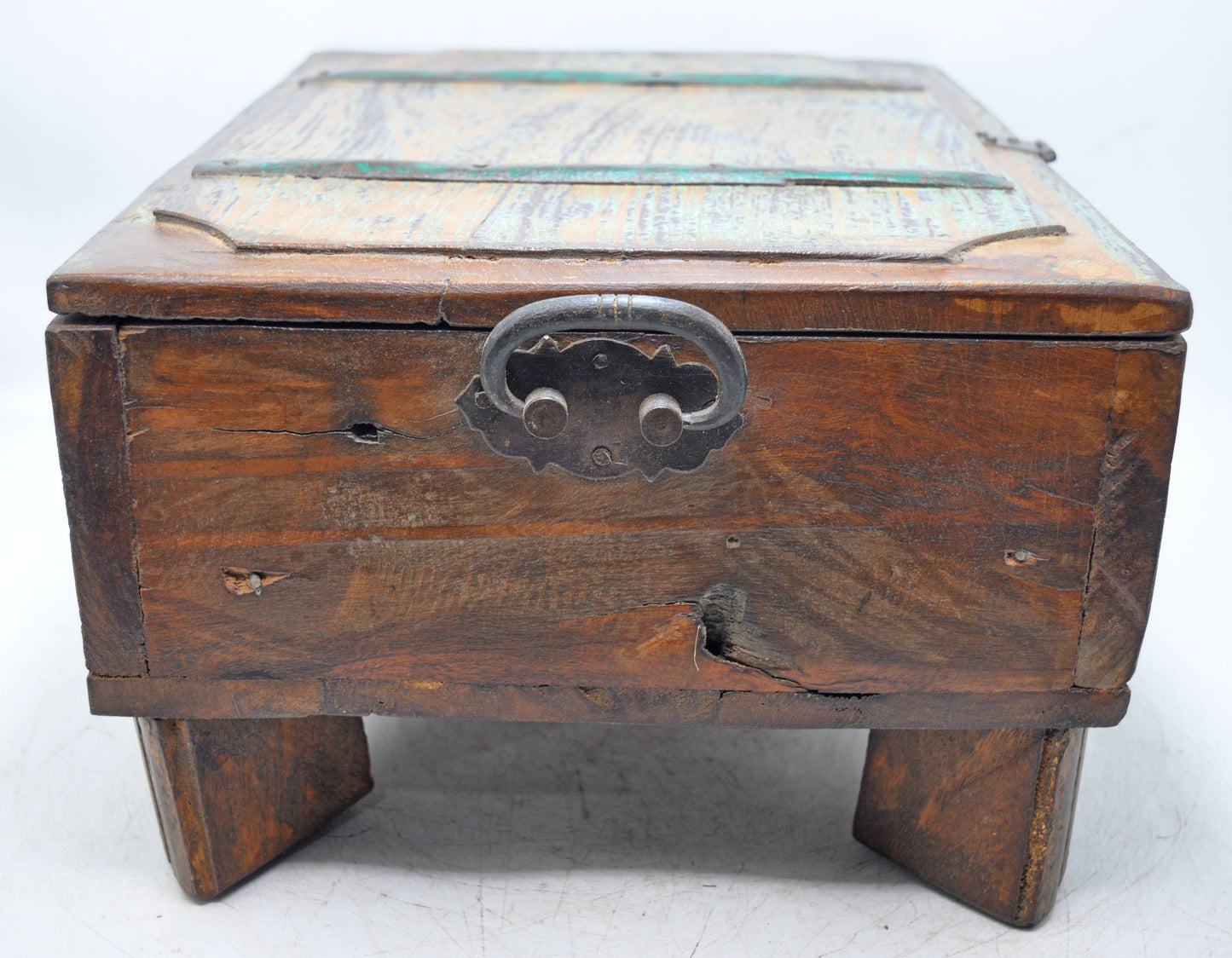 Antique Wooden Large Storage Treaure Chest Box Original Old Fine Hand Carved