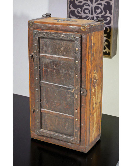 Antique Wooden Wall Hanging Small Cabinet Original Old Hand Crafted