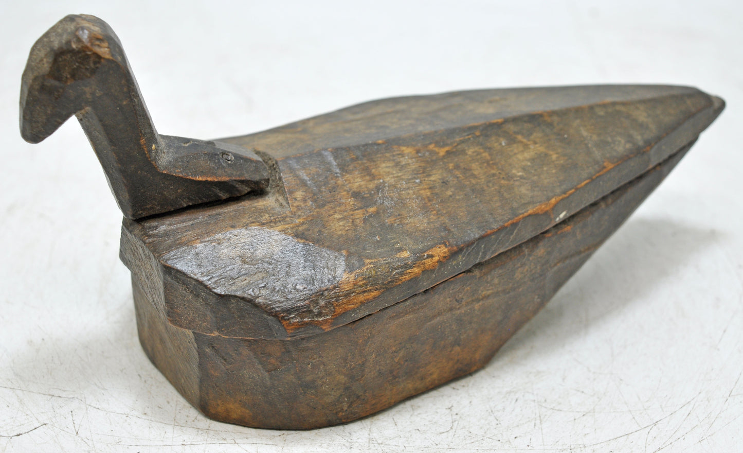 Antique Wooden Kitchenware Spice Box Original Old Hand Carved