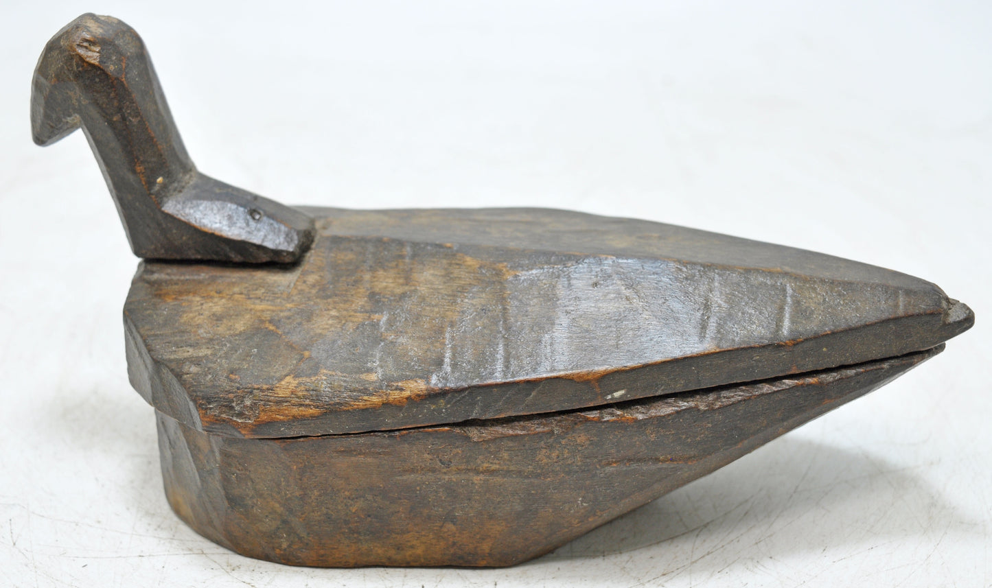 Antique Wooden Kitchenware Spice Box Original Old Hand Carved