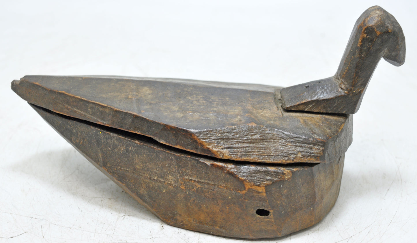 Antique Wooden Kitchenware Spice Box Original Old Hand Carved