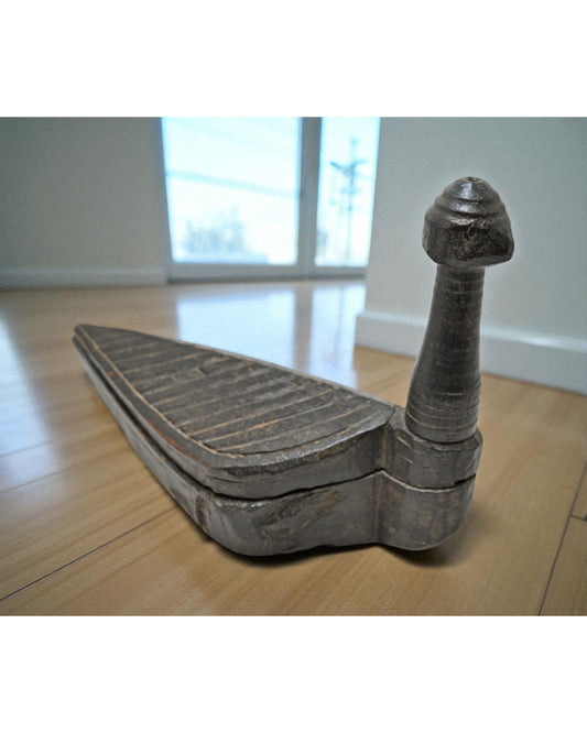 Antique Wooden Kitchenware Spice Box Original Old Hand Carved