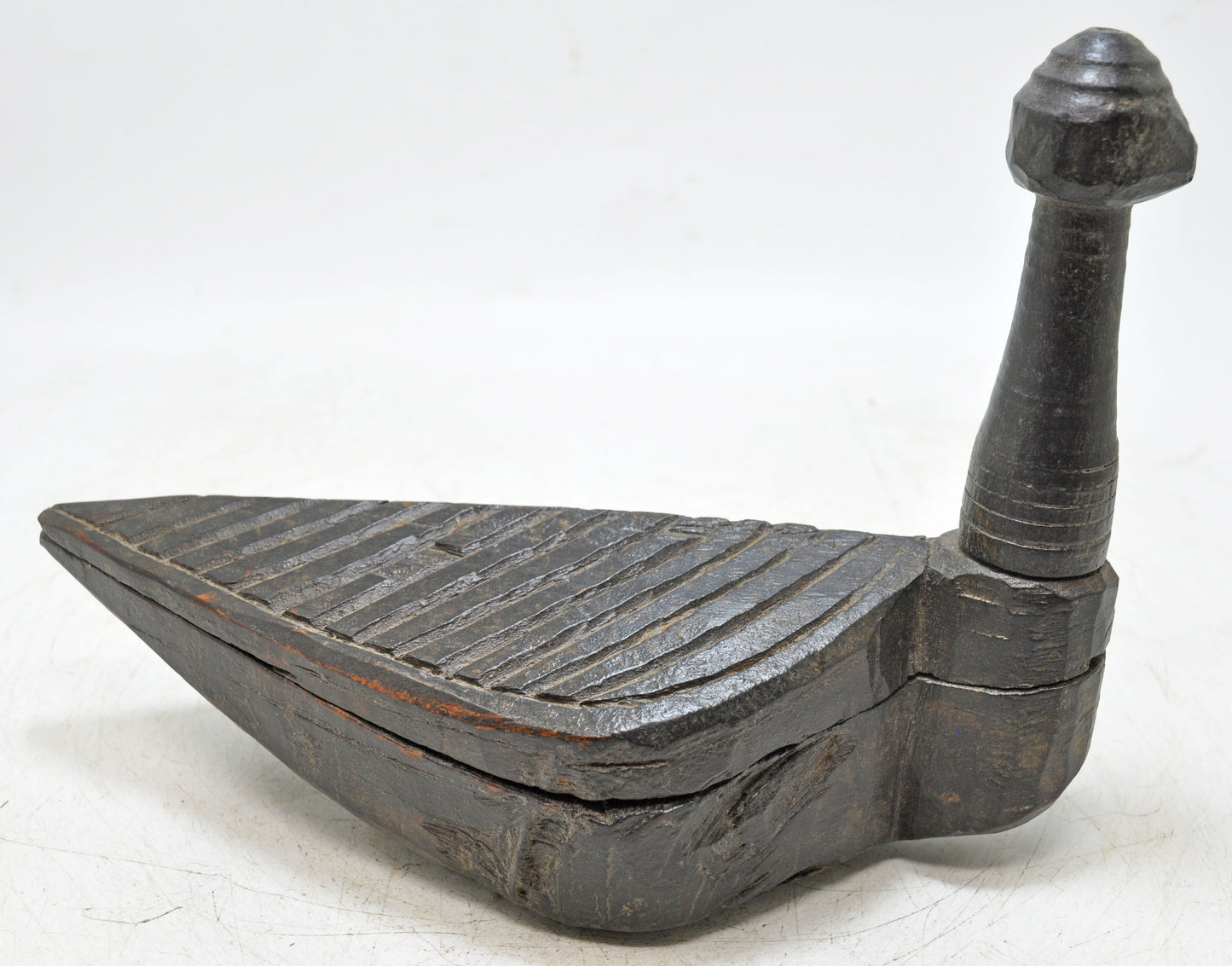 Antique Wooden Kitchenware Spice Box Original Old Hand Carved