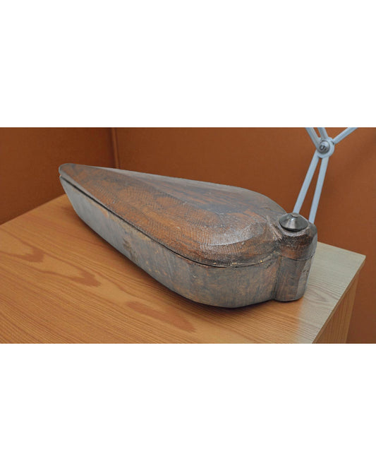 Antique Wooden Kitchenware Spice Box Original Old Hand Carved
