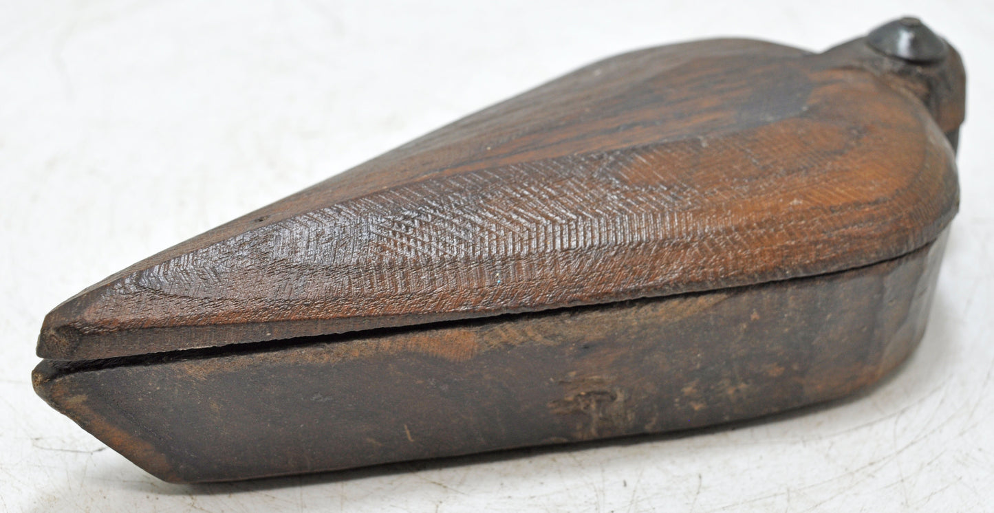 Antique Wooden Kitchenware Spice Box Original Old Hand Carved
