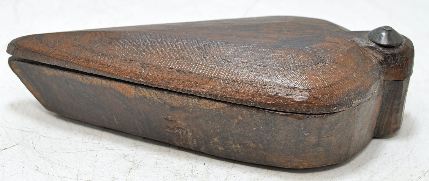 Antique Wooden Kitchenware Spice Box Original Old Hand Carved
