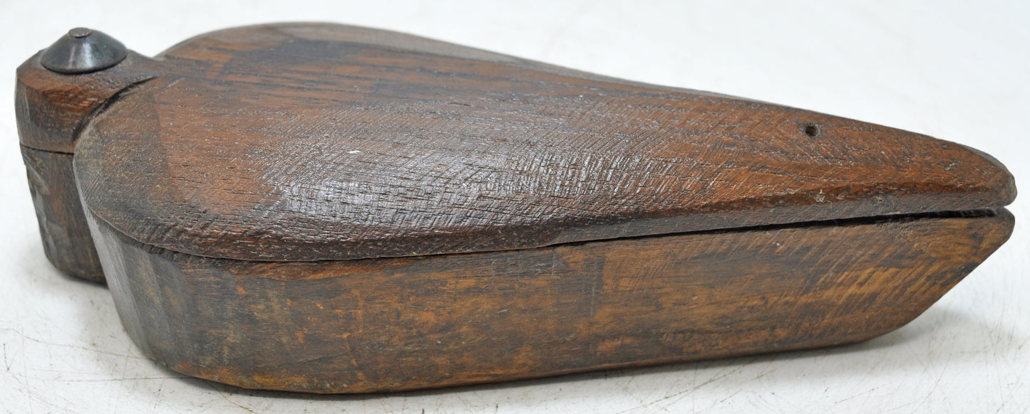 Antique Wooden Kitchenware Spice Box Original Old Hand Carved