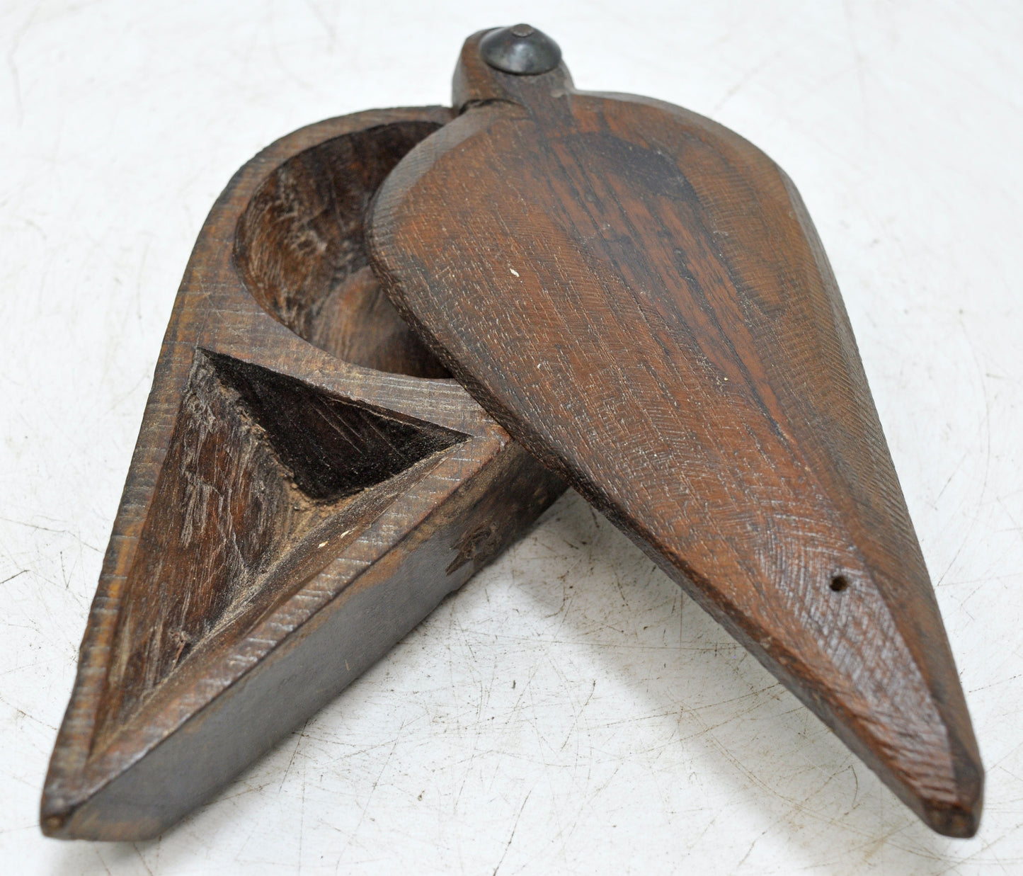 Antique Wooden Kitchenware Spice Box Original Old Hand Carved