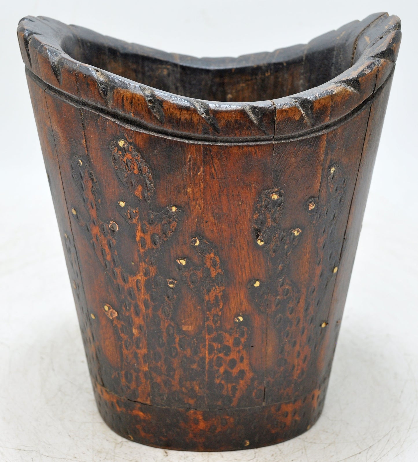 Vintage Wooden Planter Pot Original Old Hand Crafted