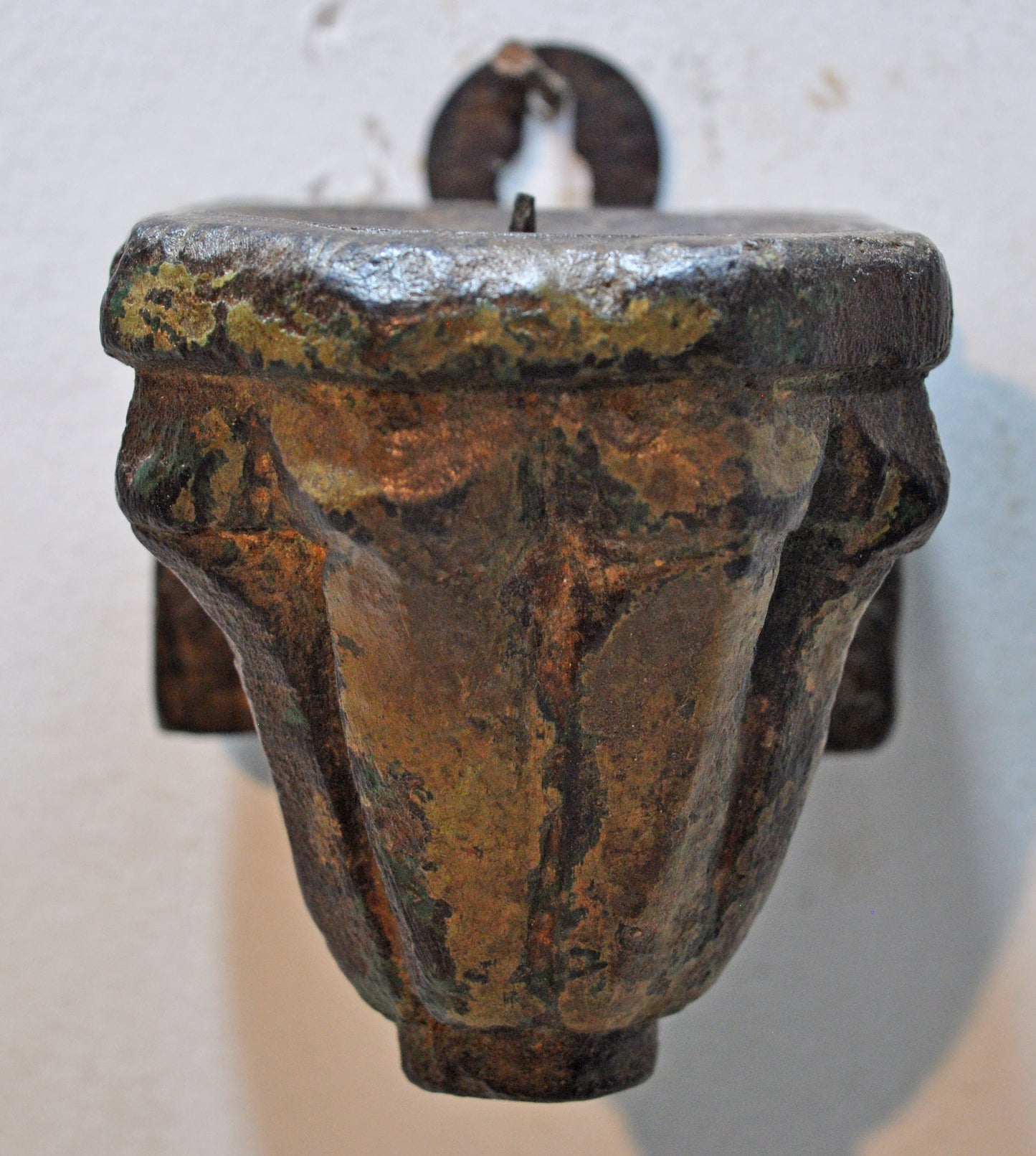 Antique Wooden Wall Hanging Candle Holder Stand Original Old Hand Carved